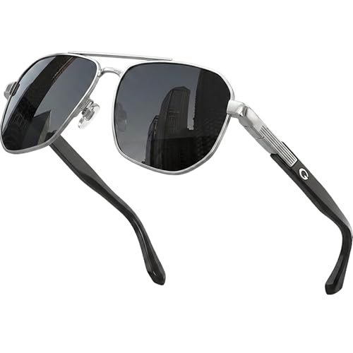 Image of grinderPUNCH Polarized Aviator Sunglasses Men Women Retro Vintage Square Pilot Sun Glasses UV400 Protection