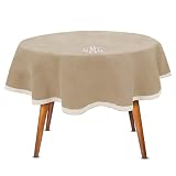 Sanders Classics Personalized 54' Round Tan Card (Bridge) Table Cover