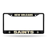 Rico Industries NFL Football New Orleans Saints Black Chrome Frame with Printed Inserts 12' x 6' Car/Truck Auto Accessory