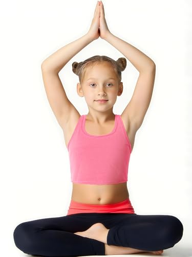 Image of Geyoga 6 Pieces Girls Dance Tank Top Racerback Crop Top Sleeveless Dance Outfit for Ballet Hip Hop Athletic Wear