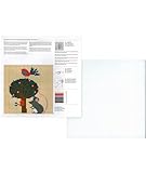 Canevas enfant Rico Design : stimulez la créativité et la dextérité avec un motif souris et oiseau. Kit complet avec cadre inclus !