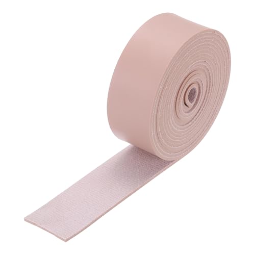 Rebower Flat Leather Strip,1 Inch Wide 79 Inch Long Leather Cord PVC Faux Leather Strips Strap,[for DIY Craft Making Sewing Belts Wallets Bag Jewelry Projects ]-Nude Pink
