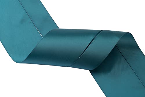 Zofrud 2 Rolls of Teal Double Faced Satin Ribbon - 18 Meters Total (25mm and 50mm x 9M) - Ideal for Crafts Gift Wrapping, and Weddings - Image 3