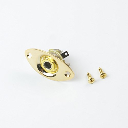 Univeral Output Jack Oval Plate Socket For Jackson / Charvel / Ibanez ,Gold Plated #TOP1