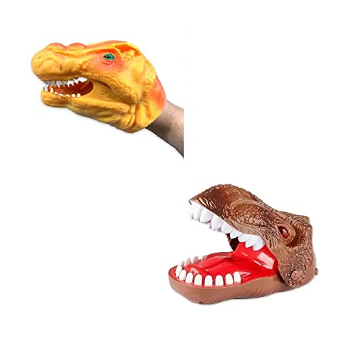 Kit Dino Doido e Fantoche Luva Laranja Dino