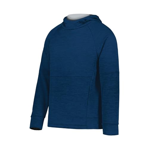 Holloway All-Pro Performance Fleece Hoodie Navy Heather/Silver L