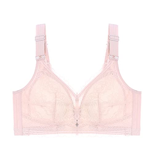 Bralette en dentelle rose WENJUN en taille 90E, soutien-gorge grand bonnet ultra fin et sans fil