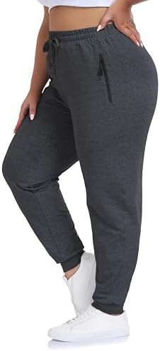 ZERDOCEAN Women's Plus Size Active Sweatpants Tapered Workout Cau...