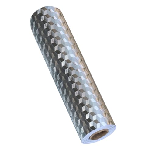 MUCKLILY Pegatina Autoadhesiva de Aluminio Plateado para Muebles de Cocina, Resistente al Aceite y Agua, Adecuado para Decoración y Protección en Puertas de Vidrio