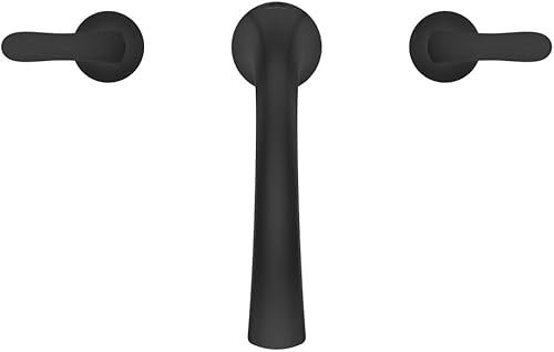 Miniatura 4 de Pfister Weller - Grifo de bañera romana (válvula se vende por separado), 2 asas, 3 agujeros, acabado negro mate, RT65WRB