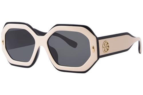 Tory Burch Sunglasses TY 7192 U 196187 Black/Ivory Dark Grey Solid, 55/16/140