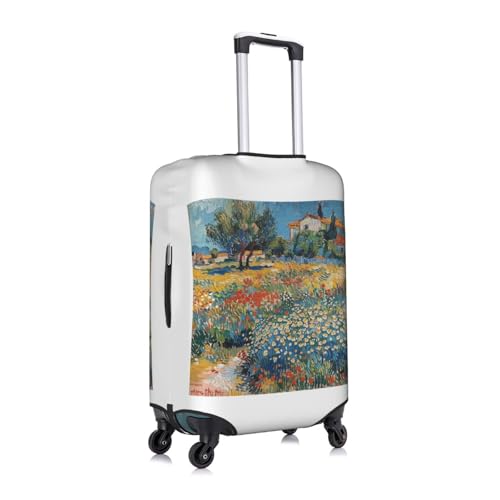 Garden Poppies Daisies Elastic Travel Luggage Cover Travel Suitcase Protective Cover3