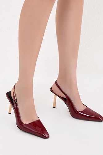 Image of iiimmu Slingback Heels for Women 3.5 in / 4 in Kitten Heel Closed Toe Pumps Dress Shoes