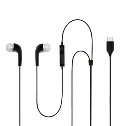 Image of Original Type-C Earphones for Samsung Galaxy S Series (S26, S25, S24, S23, S22, S21), A Series, M Series, F Series & Note Series, Compatible with All USB-C Smartphones, Stereo Hi-Fi Sound - Black
