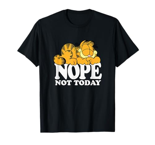 Garfield Nope Not Today Lazy Cat Bold Logo T-Shirt