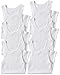 ToBeInStyle Men's 6 Pack 100% Preshrunk Cotton Sleeveless Lightweight White Under Tanks - White - Large
