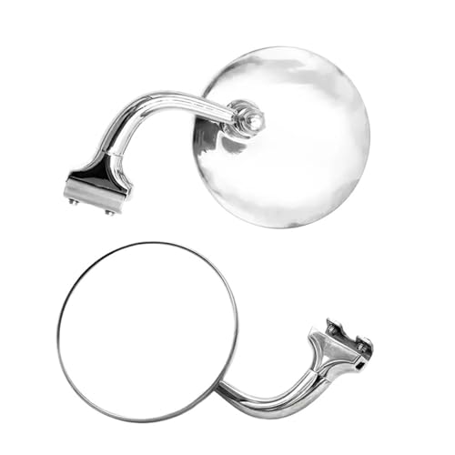 Kit rétroviseurs latéraux de rechange pour voiture classique avec miroir réfléchissant rond argenté