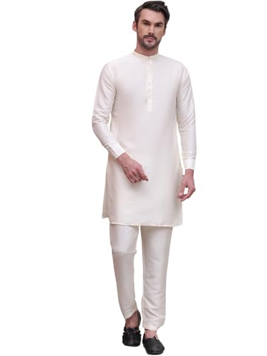 Maple Clothing Kurta Pajama Set Solid Color Indian Clothing for Men Party Wear Wedding Guest Outfit