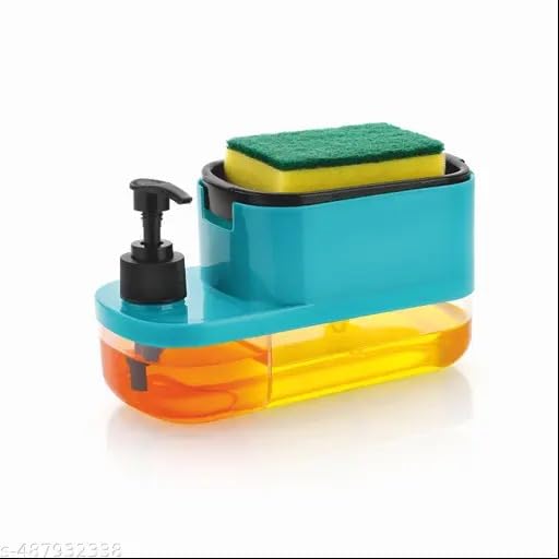 Soap Dispenser/Soap Pump Dispenser and Sponge Holder 3 in 1 Shop Dispencer,Womens First Choice Shop DISPENCER(Pack of 1)|Type -785 for Home and Kitchen-image-6