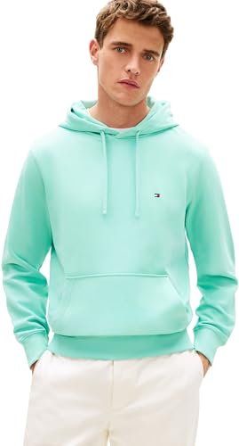 Tommy Hilfiger Herren Hoodie Essential Terry mit Bauchtasche, Türkis (Arctic Aqua), XS – Ansicht 1