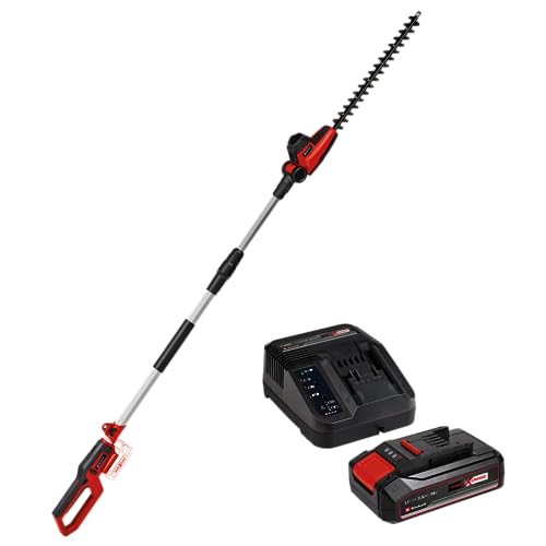 Einhell Taille-haie télescopique sans Fil GC-HH 18/45 Li T-Solo Power X-Change (li-ION, 18 V, poignée Principale orientable, Bloc Moteur inclinable sur 7...