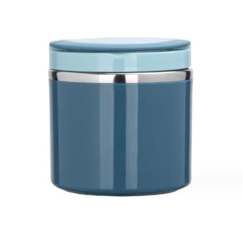 大容量ステンレススープカップ蓋付弁当箱断熱宅配学生子供ポータブル ランチボックス (ダークブルー,630ml)