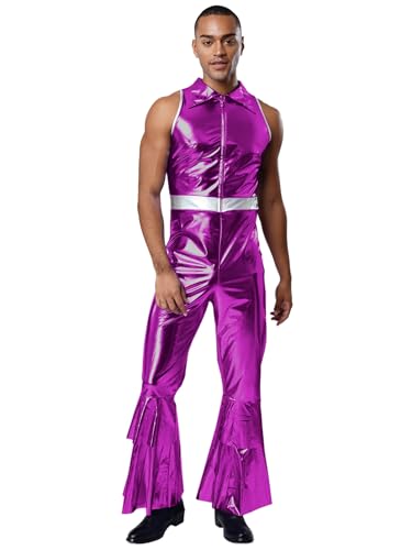 Costumes de danse disco retro hommes combinaison evasiee Lejafay