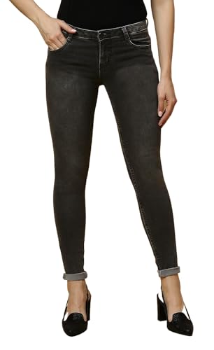 Image of TWGE - Women's Mid Rise Skinny Fit Jeans - Single Button, Stretchable Denim Pants - Ankle Length - Stylish Casual Wear Pack of 1