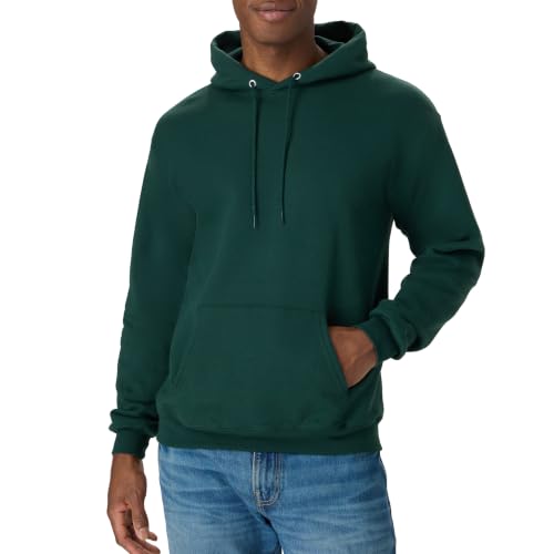 Hanes Men's Pullover EcoSmart Hooded Sweatshirt, Deep Forest, Large - image 1