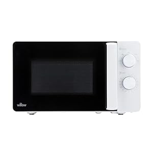 Willow WM20MW 20L 800W Manual Solo Microwave Oven – Compact Countertop Microwave with 5 Power Levels & Defrost Function – White