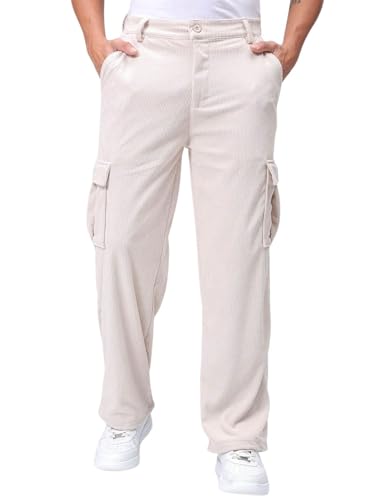 Image of The Indian Garage Co Men Baggy Textured Mid-Rise Cargos