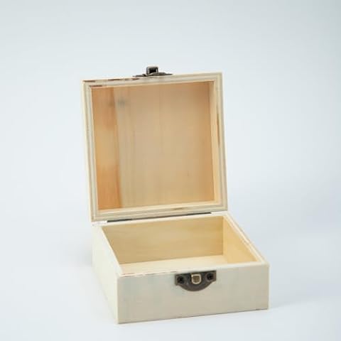 Xhqsulsclac 12 Pieces Wooden Storage Bins 3.8X3.8X1.8 Inch with Hinged Lids and Front Buckles, Vintage Multifunctional Wooden Drawer Storage Bins Cover