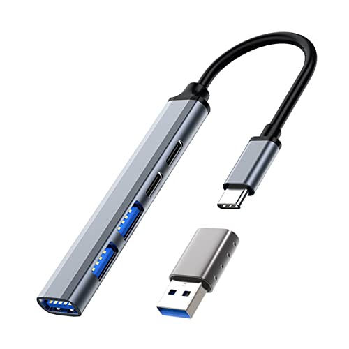 USB C Hub 5 en 1 Ultra Fina 65 W PD +USB C 2.0 +USB 3.0 ＋2 * 2.0 Puertos Divisor USB portátil Hub de Datos donar Adaptateur USB C Vers A pour MacBook Pro Air Ordinateurs portables Type-C