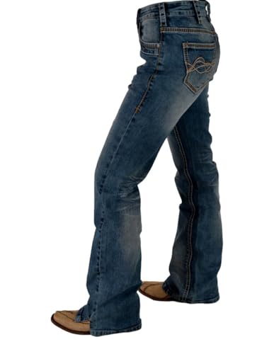 Cowgirl Tuff Western Jeans Womens DFMI Faded 28 Long Med Wash JDFADE2