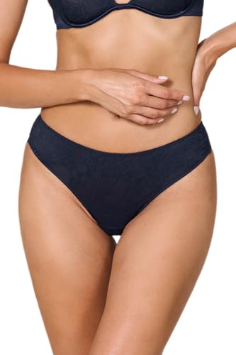 Goldenpoint Donna Intimo - Parte Bassa del Completo Intimo - Slip a Brasiliana Fianco Medio Amaryllis in Pizzo