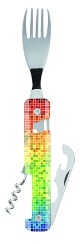 Couverts Akinod 13h25 Pixel en acier haut de gamme avec manche décoré