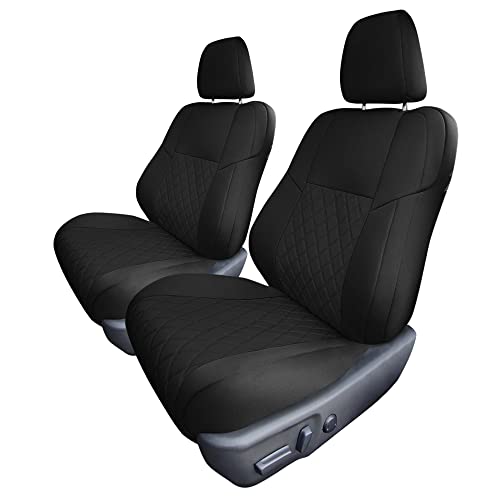 FH Group Custom Fit Neoprene Waterproof Automotive Seat Covers for 2012 - 2017 Toyota Camry LE, SE, XSE, XLE - Front Set Black