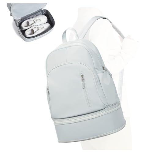 suradar Mochila Deporte Mujer, Mochila de Gimnasio para Mujer con Compartimento para Zapatos, Viaje, Deportiva Bolsa de Gimnasio Natación Yoga Azul Claro
