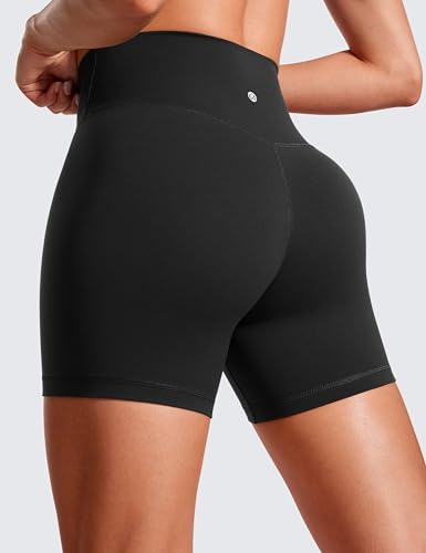 CRZ YOGA Womens Butterluxe Crossover Biker Shorts 5 Inches - Criss Cross High Waisted Workout Yoga Buttery Soft2