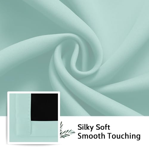 Image of SimpleHome Aqua 100% Blackout Curtains Room Darkening Living Room 63 Inch