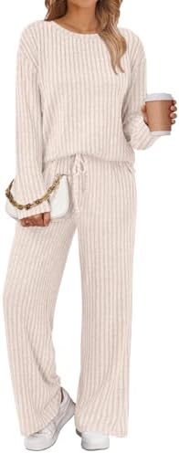 LILLUSORY Womens Lounge Sets 2 Piece Matching Pajamas Fall Fashio...