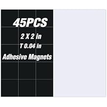 2x2 Magnets with Adhesive Backing - Square Stickers for Picture Fridge Magnets,Classroom Decorations- Teacher Must Have - Teacher Supplies,Small Sheet Thickness 1/25",45 Pack