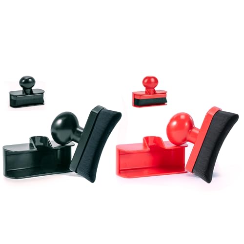 Car Tire Shine Applicator,Vegan Tire Shine Applicator with Curved Brush Head - Large Automotive Tire Dressing Applicator Brush with Storage Stand for Tire Detailing, 3.6 Inch -2pcs (Black&Red)