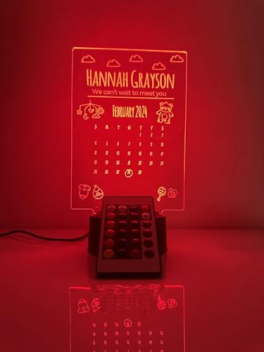 Lámpara LED personalizada para bebé con calendario de nacimiento miniatura 2