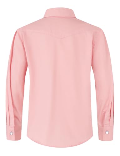 Image of Spring&Gege Boys' Long Sleeve Western Cowboys Pearl Snap Button Down Shirts (5-14 Years)