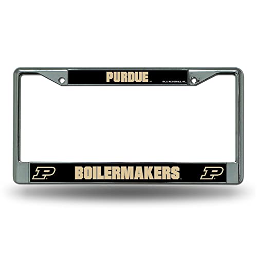 Rico Industries NCAA Purdue Boilermakers Standard Chrome License Plate Frame, 6 x 12.25-