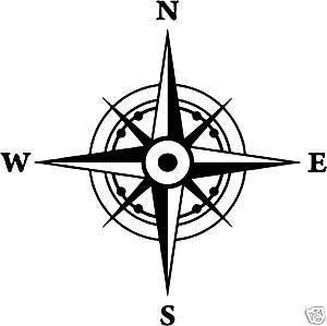 Online Design Vinilo Impermeable Brújula - Barco Pegatina Náutica - Azul Marino