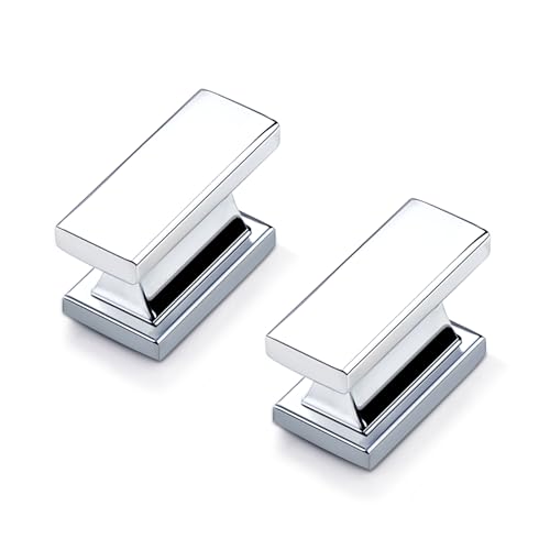 Probrico 10 Pack Polished Chrome Cabinet Knobs and Pulls, 1.5 Inch (38mm) Rectangle Single Hole Drawer Handles for Kitchen, Bathroom, Dresser Cabinets by Probrico - Used condition - US$16.52