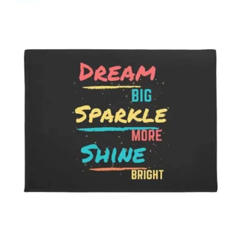 ���փ}�b�g �傫�Ȗ���`���A�����ƋP���A���邭�P���B���`�x�[�V���������߂閼�� 50×80cm doormat Dream Big Sparkle More Shine Bright Motivational Quote