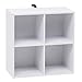 WOLTU Bücherregal, Würfelregal 4 Fächer, Standregal Weiß, freistehendes Büroregal Aktenregal, Aufbewahrungsregal 59,6x59,8x29 cm (BxHxT), SK002ws2